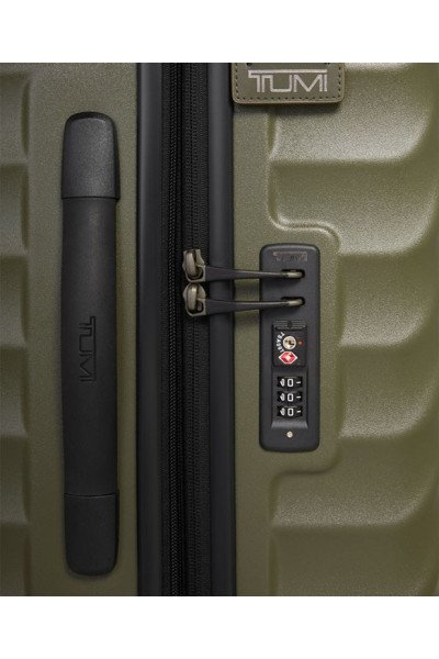 Medium Expandable Checked Luggage 66 cm | Olive Texture