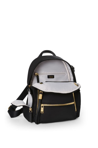 Celina Small Backpack | Black/Gold